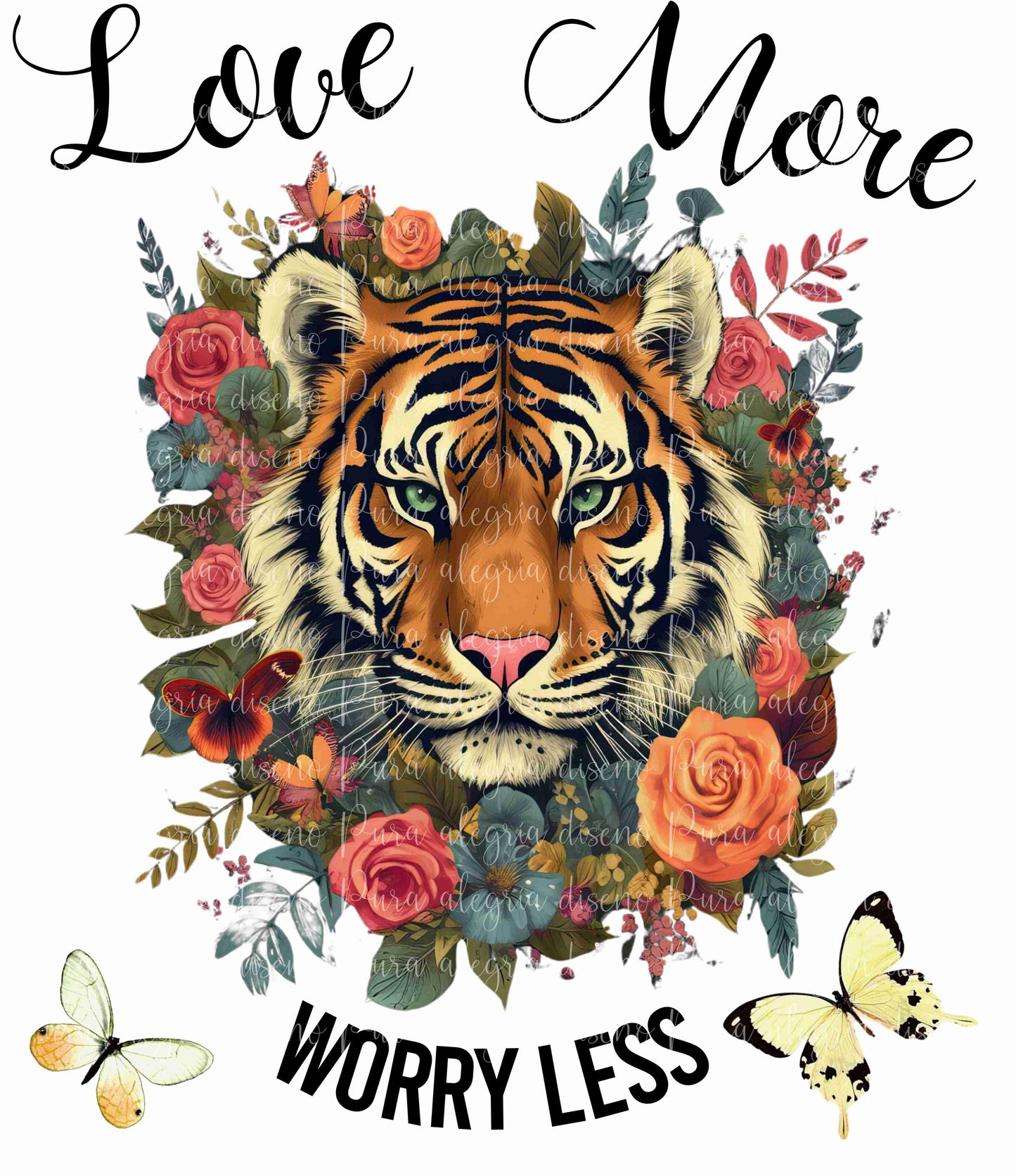 Maxi estampa Tigre love more worry less