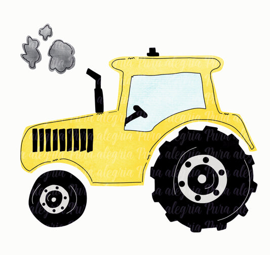 Estampa Tractor amarillo