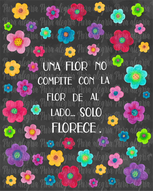 Estampa Frase una flor no compite