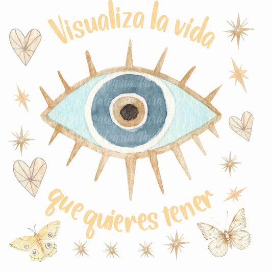 Estampa Visualiza la vida, ojo turco