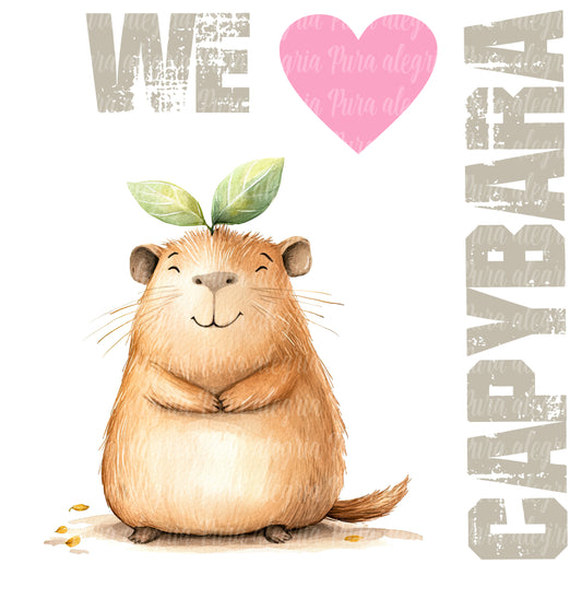 Estampa We love capybara, carpincho