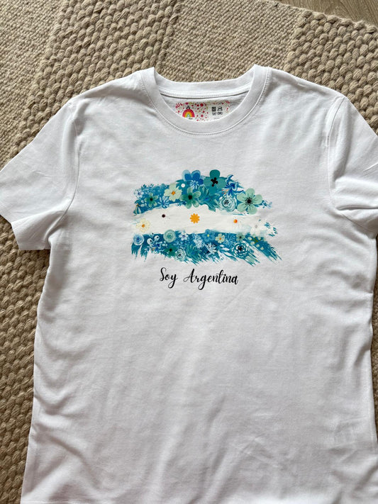 Camiseta manga corta Soy Argentina, bandera - Talle L